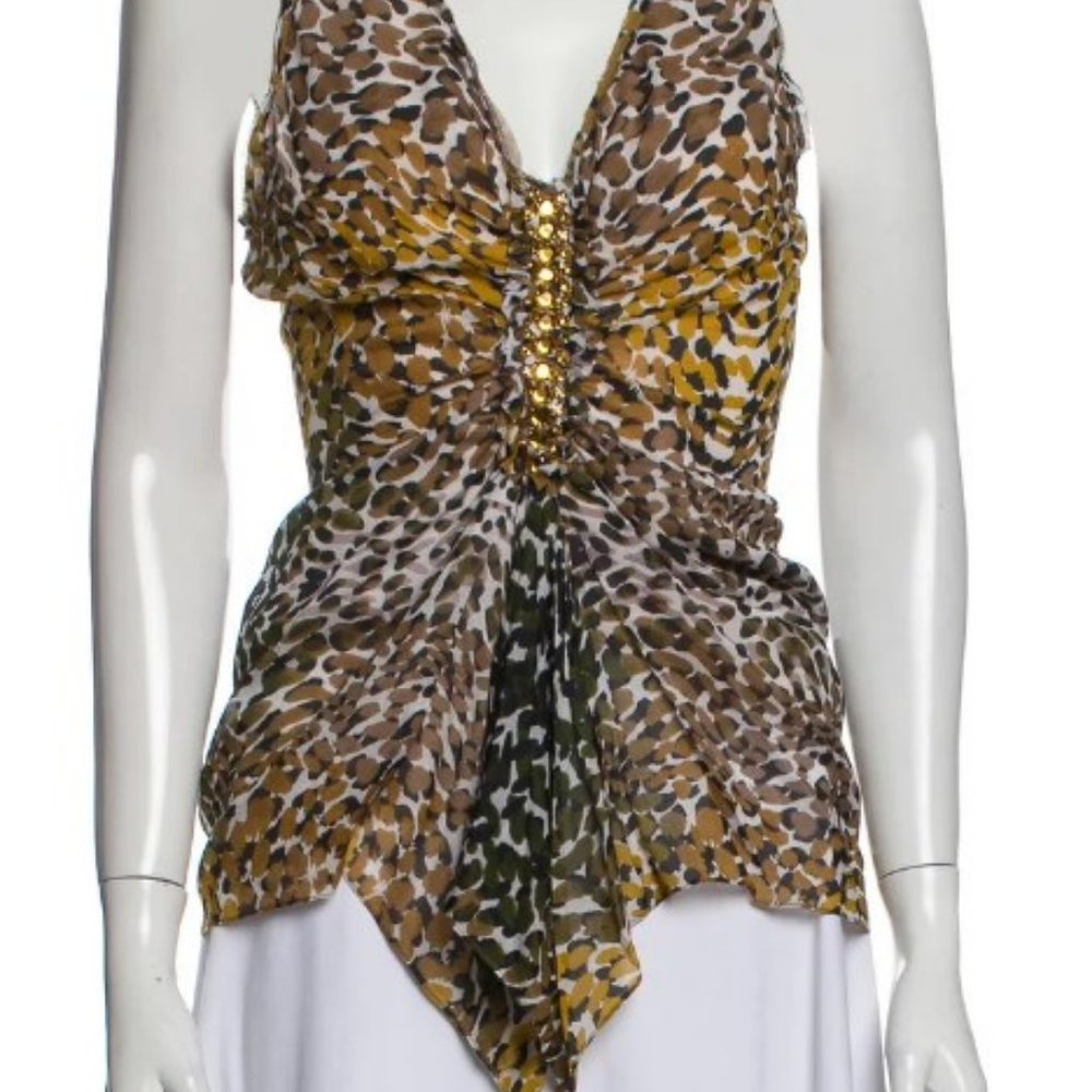 Magaschoni Collection Animal  Sleeveless Top NWT